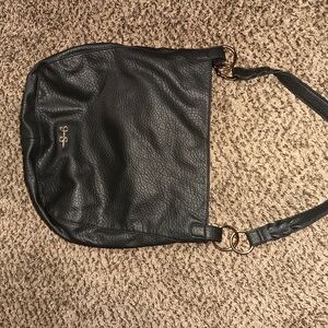 Elegant Black Leather charcoal grey